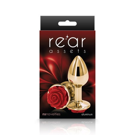 Rear Assets Rose Anal Plug Small Red-0