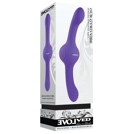 Evolved Our Gyro Vibe Rechargeable Dual Ended Gyrating Silicone Vibrator Purple-0